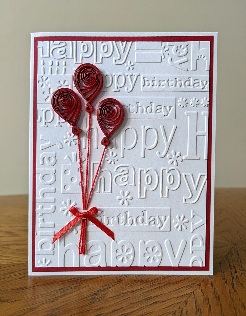 Quilling Happy Birthday Card, Quilling Balloon Card, Happy Birthday