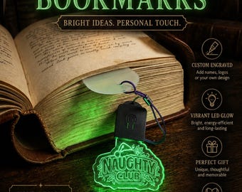 Custom LED Bookmark – Personalized Engraved Acrylic Book Accessory