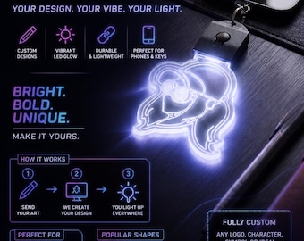 Custom USB-C EDM LED Phone Charm – Personalized Light-Up Charm for Android, iPhone Raves & Festivals