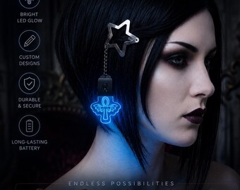 Custom LED Hair Clip – Glowing Gothic Hair Accessory