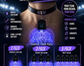 Custom LED Sports Fan Gear – Personalized Light-Up Team Pendant, Choker & Fan Accessories