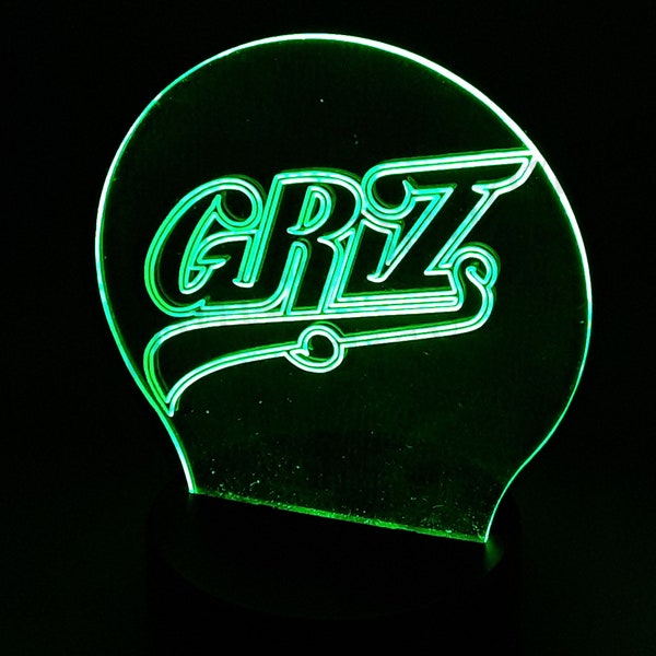 Griz Hand-Carved Multi-Color LED Night / Camping / Festival / Desk Light with Remote Control