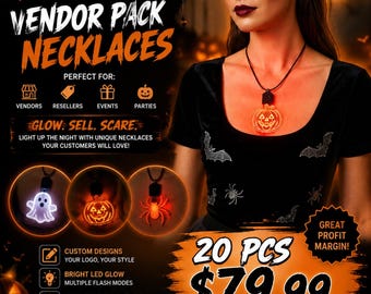 Custom Halloween Vendor Pack Necklaces – 20 Piece Bulk Pack