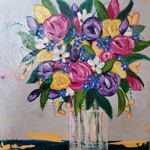 Mini flower bouquet painting