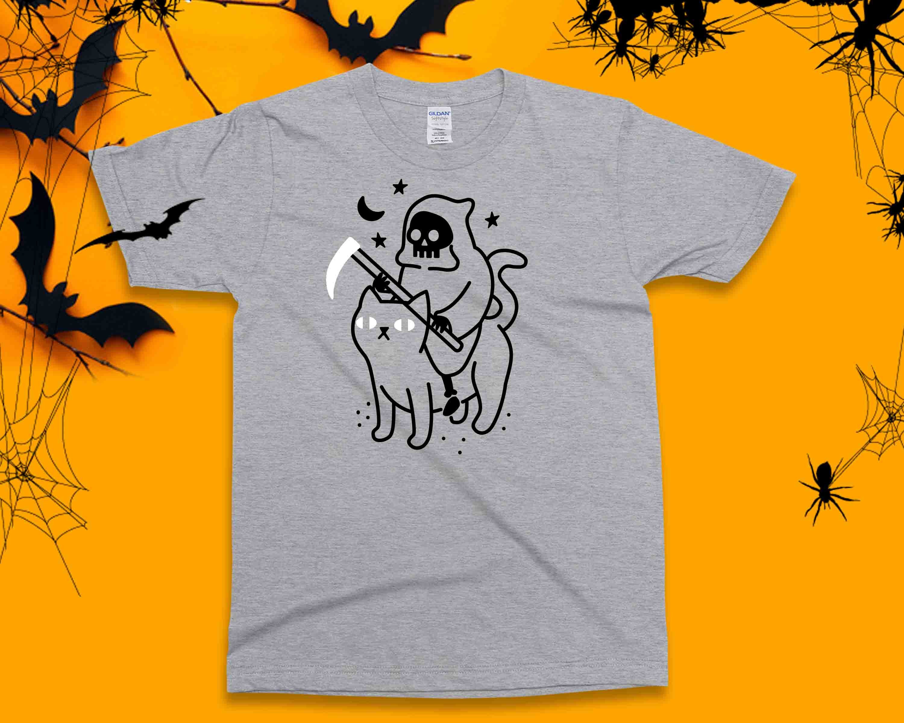 Discover Halloween GHOST CAT Shirt! Funny Halloween Shirts, Black Cat & Pumpkin Shirt, Cat Lover Shirt,Halloween Graphic Shirt, Halloween Gift France