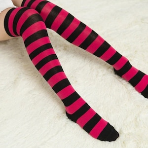 Cotton Blend Thigh High Stocking,  Pretty High Socks Stripe/one color design,thigh high stockings, knee high socks-cosplay,Stocking lovers