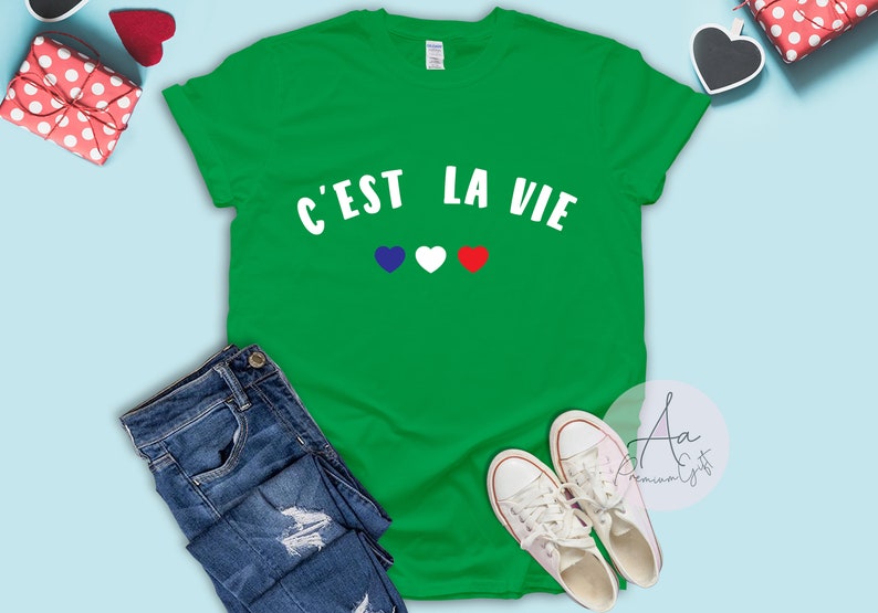 C'est La Vie Shirt ,french tee,C'est La Vie Paris ,French Flag t-shirt,Travel t-shirt,Minimalist t-shirt,Fashion tops,Cool tees,Unisex Shirt image 8