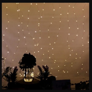 Led Curtain Fairy Lights Télécommande, Lumière de guirlande de Noël, Guirlandes lumineuses LED, Fête, Jardin, Intérieur-Extérieur, Décor de mariage pour chambre image 1