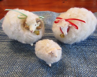 Needle Felted Sheep Family: Merino Wool Farm Decor