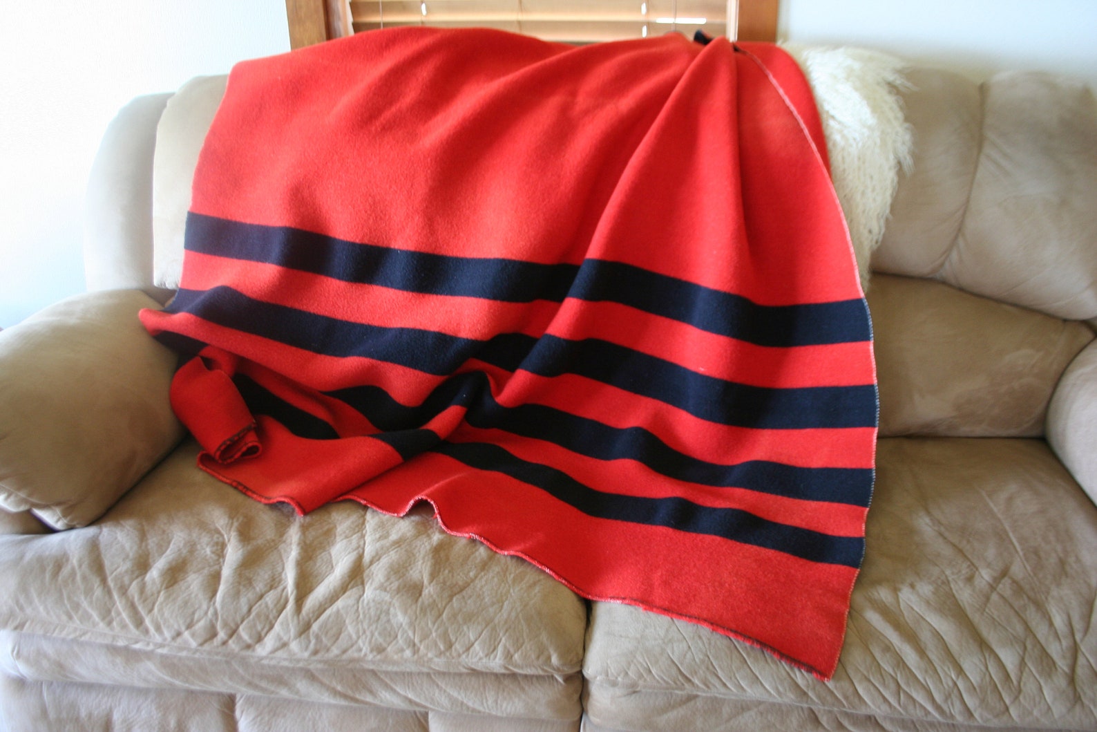 Vintage Baron Woolen Mills Blanket Fabric Heavy Wool Rustic | Etsy