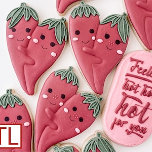 Chili Pepper Hug Cookie Cutter STL File - 4.0&quot; Tall