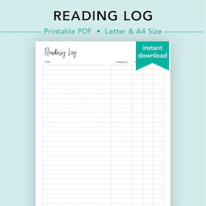 Registro de lectura vertical, Seguimiento de lectura, Registro de libros, Lista de lectura, Lista de libros, Reseñas de libros, TBR, Diario de lectura, Lista de lectura, Carta/A4