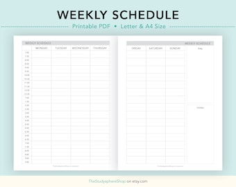 Half hour Weekly Schedule Template Printable Weekly Planner Time Half hour Weekly Schedule Template Printable Weekly Planner Time
