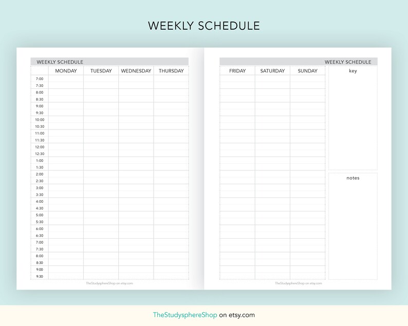 Planner 2021 Printable, Full Calendar, Monthly Spread, Weekly Planner ...