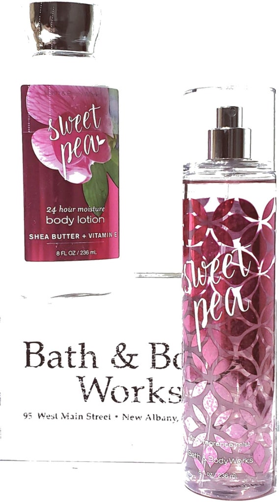 Bath & Body Works Sweet Pea Body Lotion Body Mist Gift Set of 2