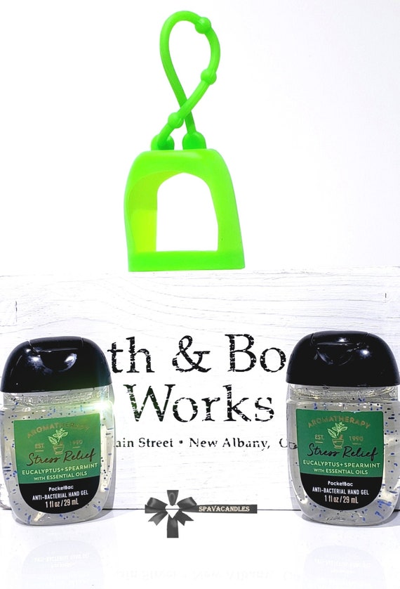Bath & Body Works 2 Stress Relief Pocketbacs Soft Case Green Holder Set
