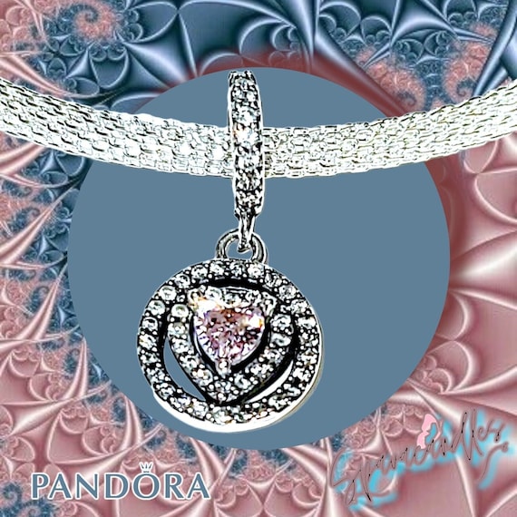New Pandora Sparkling Double Halo Heart Charm 791476c01