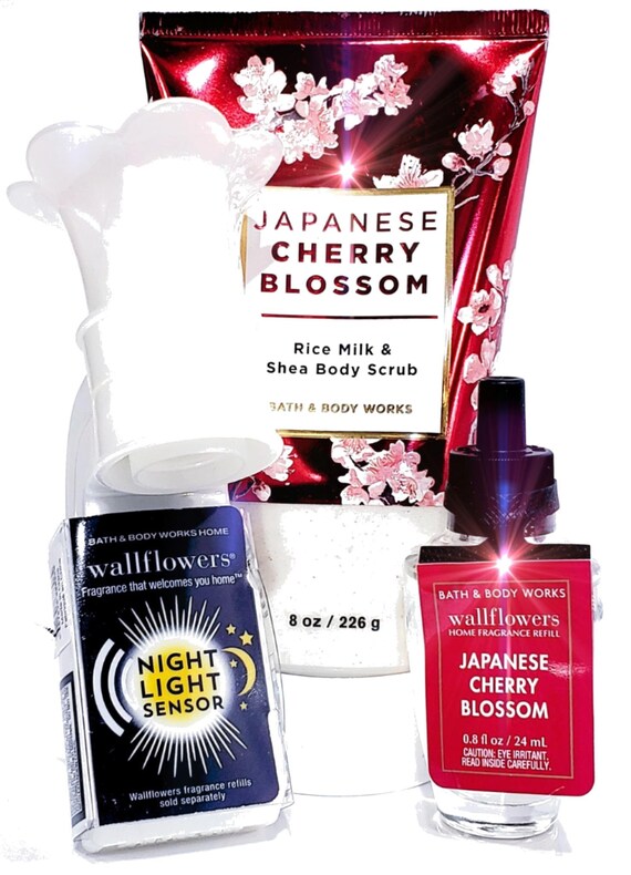 Bath & Body Works Japanese Cherry Blossom Sugar Scrub, Wallflower Plug Bulb