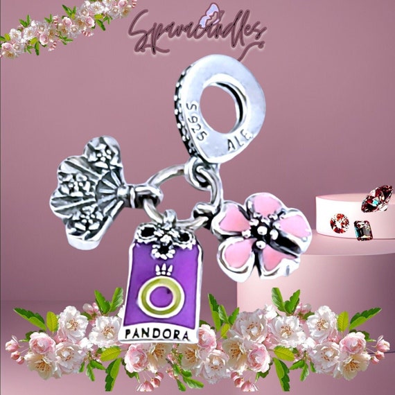 Pandora Sakura Omamori & Fan Dangle Charm 799326c01 Us seller