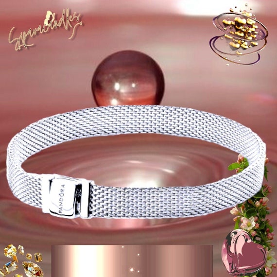 Pandora 925 ale Sterling Silver Reflexions Mesh Bracelet size 20 Us seller