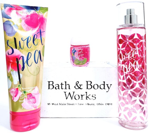 Bath and Body Works Sweet Pea Body Cream, Body Mist & PocketBac