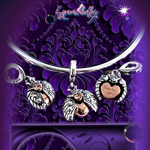 Pandora Ladybird & Heart Sterling Silver Dangle Charm Us seller