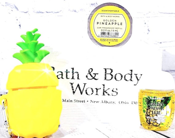Bath & Body Works Golden Pineapple PocketBac, Pineapple Holder Scentportable