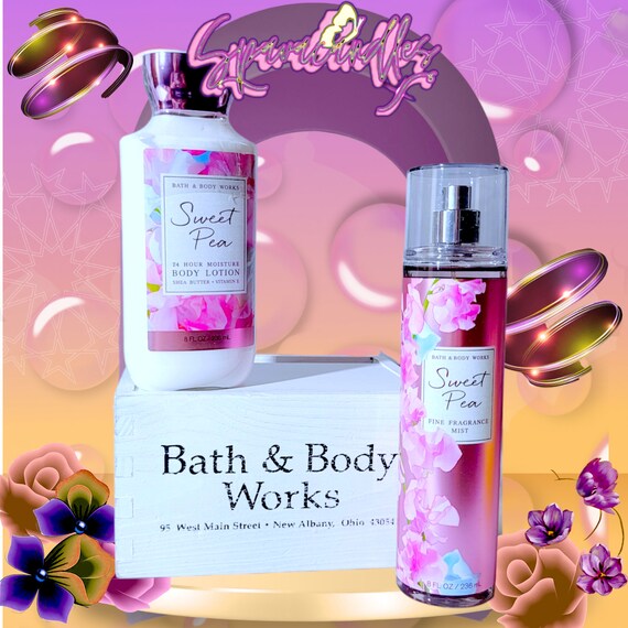 Bath and Body Works Sweet pea Body Cream & Body Spray Gift Set of 2