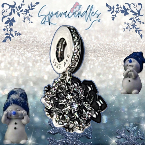Pandora Moments Sparkling Snowflake Double Dangle Charm 792355c01 Us seller