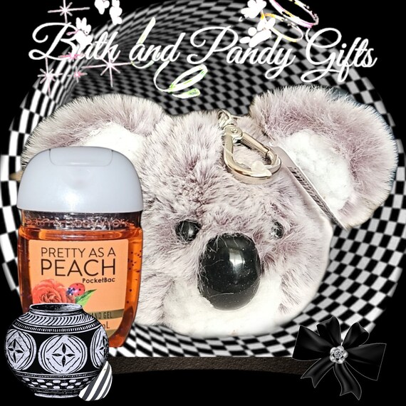 New Bath and Body Works Koala Bear Pom Sanitizer Holder and pocketbac