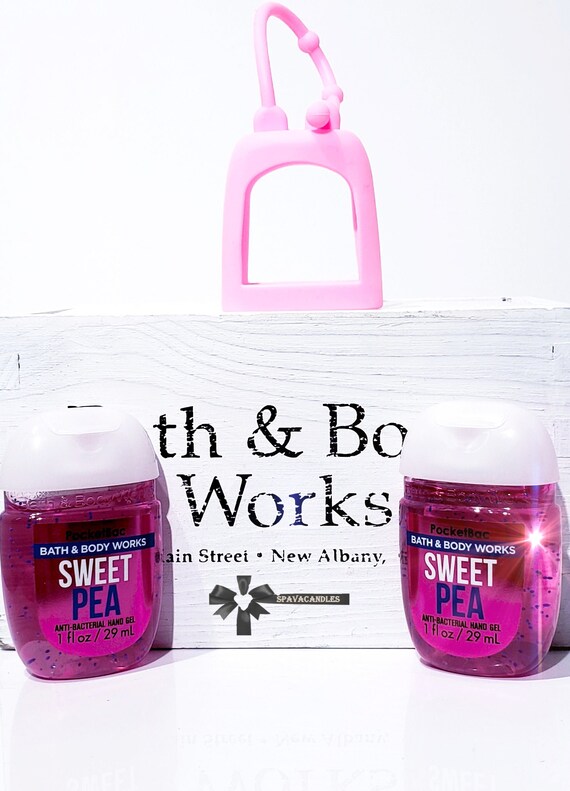 Bath & Body Works 2 Sweet Pea Pocketbacs Soft Case Pink Holder Set