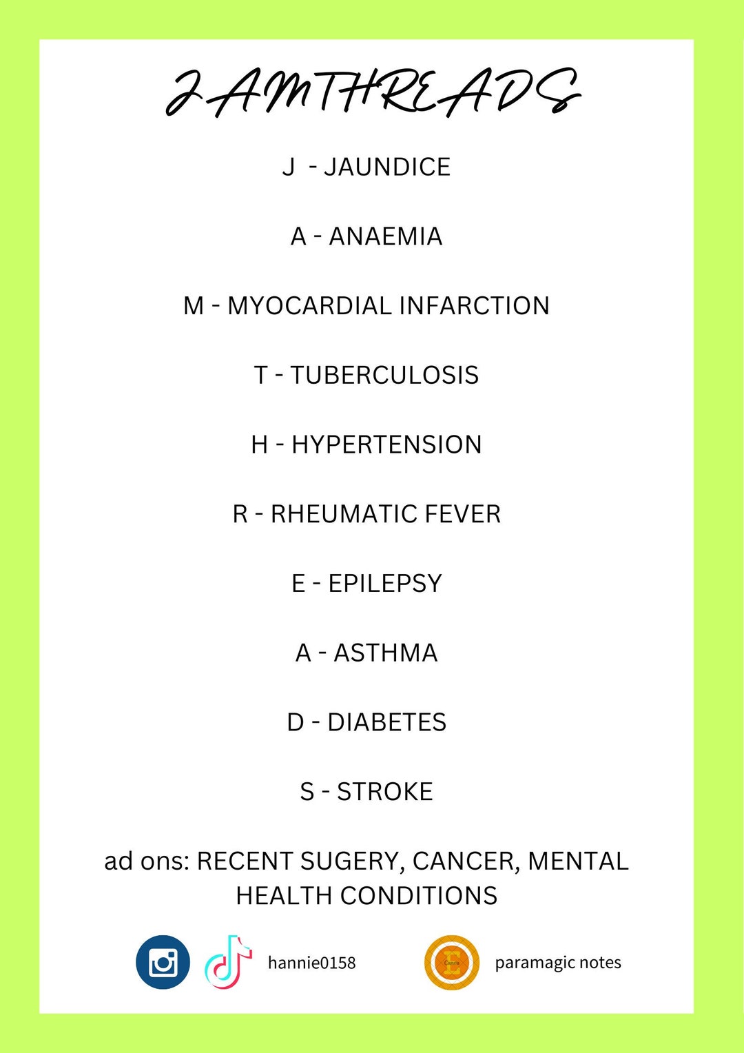 Student Paramedic Notes: JAMTHREADS - Etsy