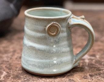 Pottery Mug, Handmade Stoneware Coffee Mug in Mr Blue Sky Glaze