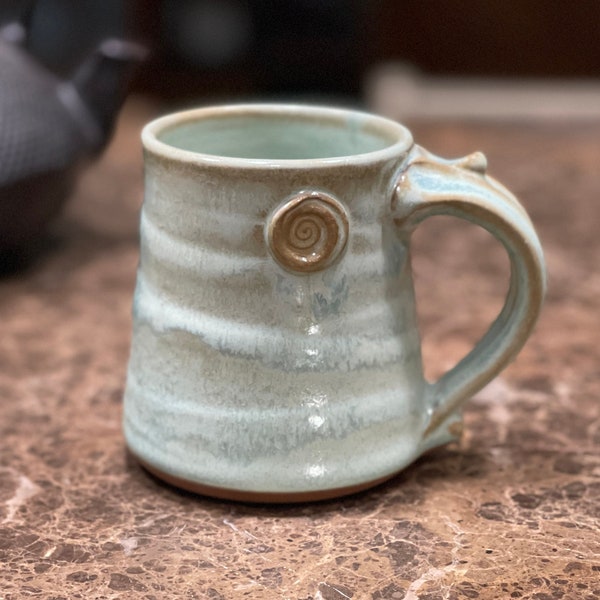 Pottery Mug, Handmade Stoneware Coffee Mug in Mr Blue Sky Glaze