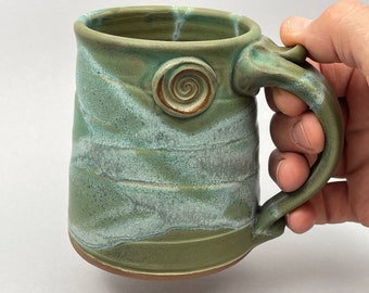 Pottery Mug, Handmade Stoneware Coffee Mug in Weathered Bronze Satin Matte Glaze