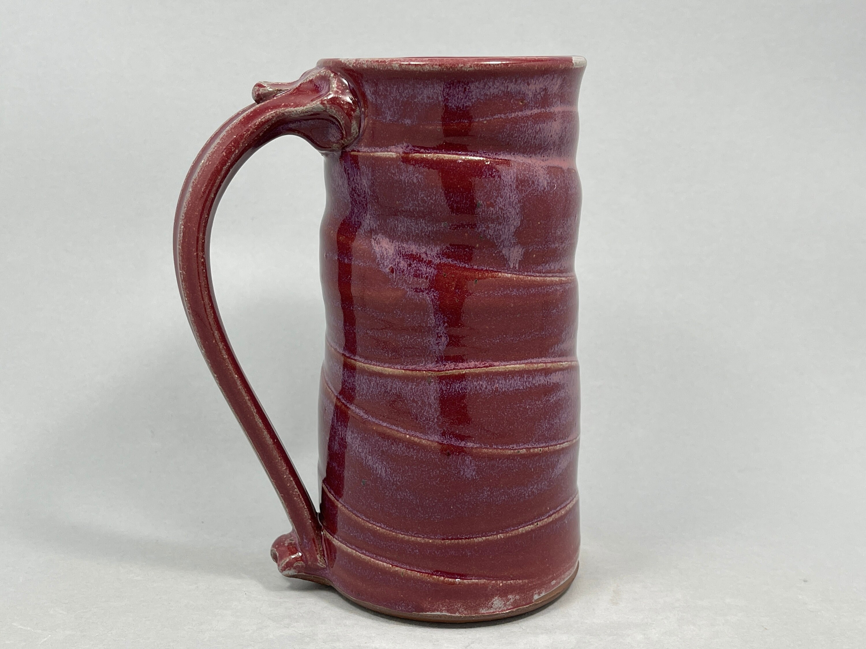 Large Handmade Stoneware Pottery Mug in Raspberry - Etsy