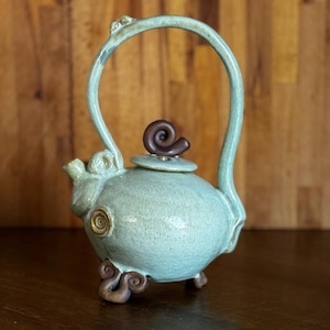 Unique Tea Pot in Mr Blue Sky Glaze