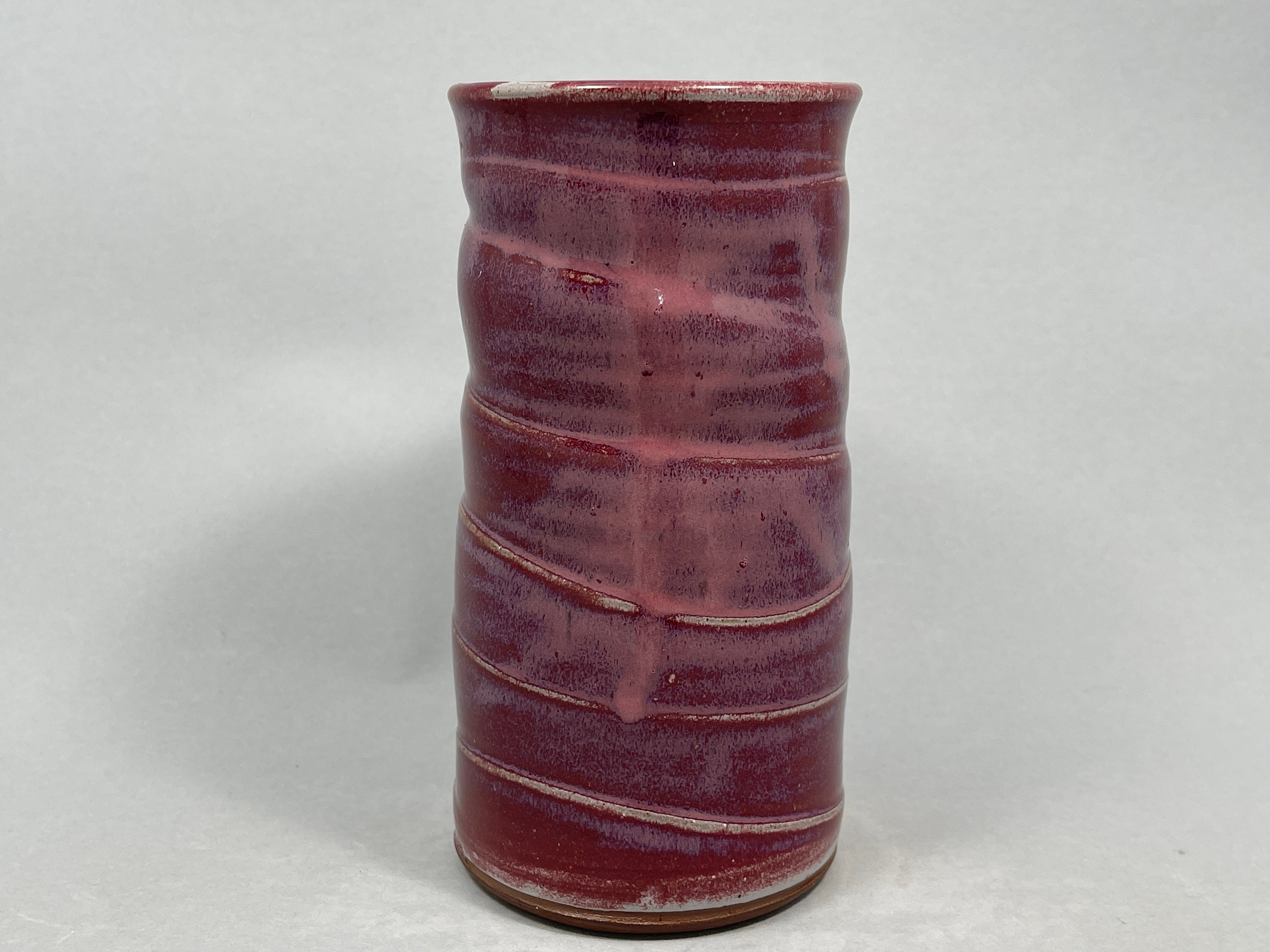 Large Handmade Stoneware Pottery Mug in Raspberry - Etsy