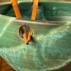 Pottery Noodle Bowl in Weathered Bronze Satin Matte Glaze image 9