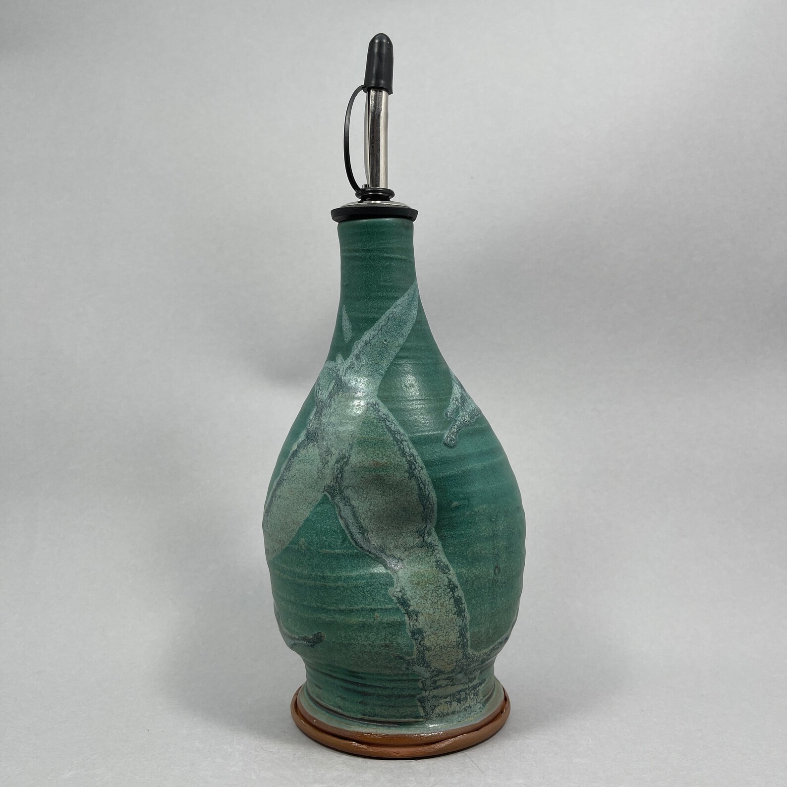 Pottery Olive Oil Cruet Pourer EVOO Dispenser in Weathered Etsy