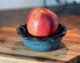 Apple Baker in Blue Glaze