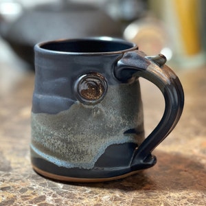 Pottery Coffee Mug in Midnight Zen Satin Matte Glaze