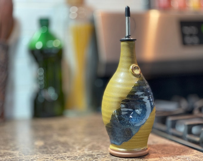Olive Oil Cruet. BEST SELLER, Vinegar Cruet, Handmade Pottery, Olive