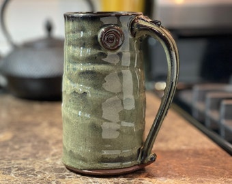 Large Pottery Mug in Sage Green Glaze