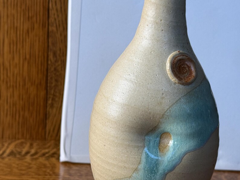 Pottery Olive Oil Cruet Pourer, EVOO Dispenser in Morning Zen Satin Matte Glaze image 11