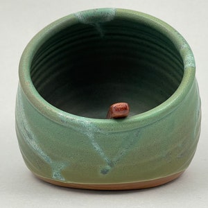 Pottery Salt Cellar, Salt Pig in Weathered Bronze Satin Matte Glaze image 3