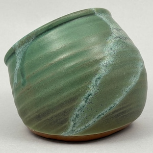 Pottery Salt Cellar, Salt Pig in Weathered Bronze Satin Matte Glaze image 5