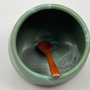 Pottery Salt Cellar, Salt Pig in Weathered Bronze Satin Matte Glaze image 9