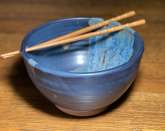 Pottery Noodle Bowl in Midnight Zen Satin Matte Glaze