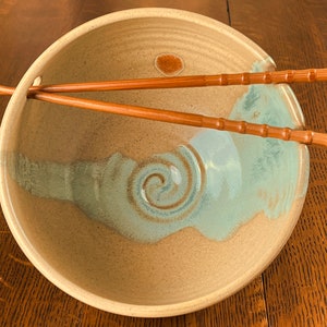 Pottery Noodle Bowl in Morning Zen Satin Matte Glaze